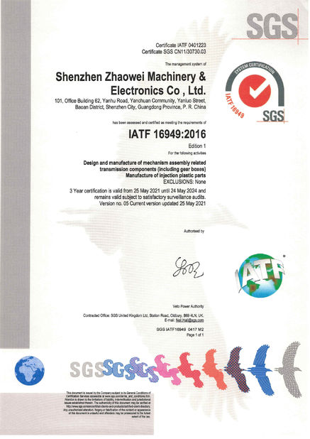 Κίνα Shenzhen ZhaoWei Machinery &amp; Electronics Co. Ltd. Πιστοποιήσεις